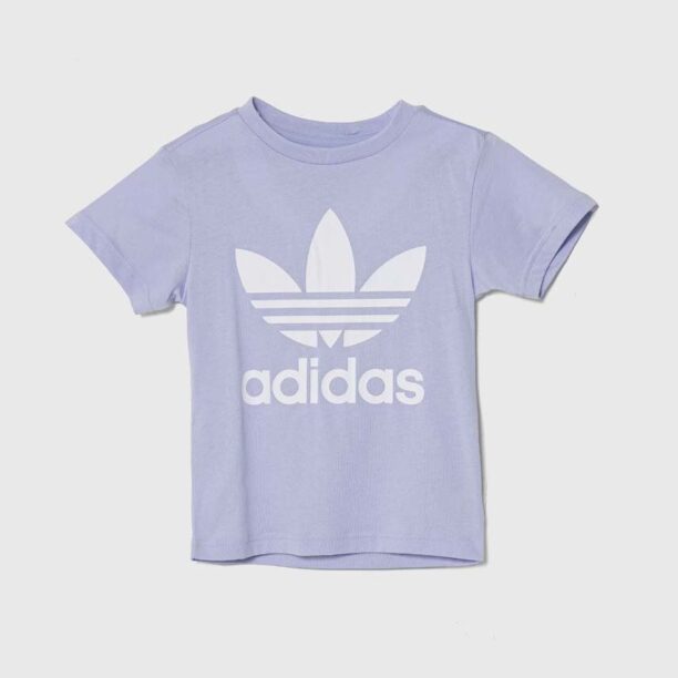 adidas Originals tricou de bumbac pentru copii culoarea violet