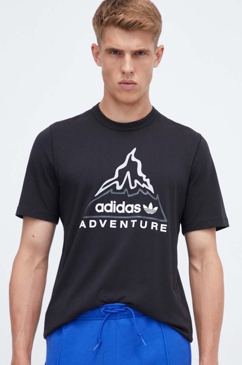 adidas Originals tricou din bumbac ADV VOLCANO culoarea negru