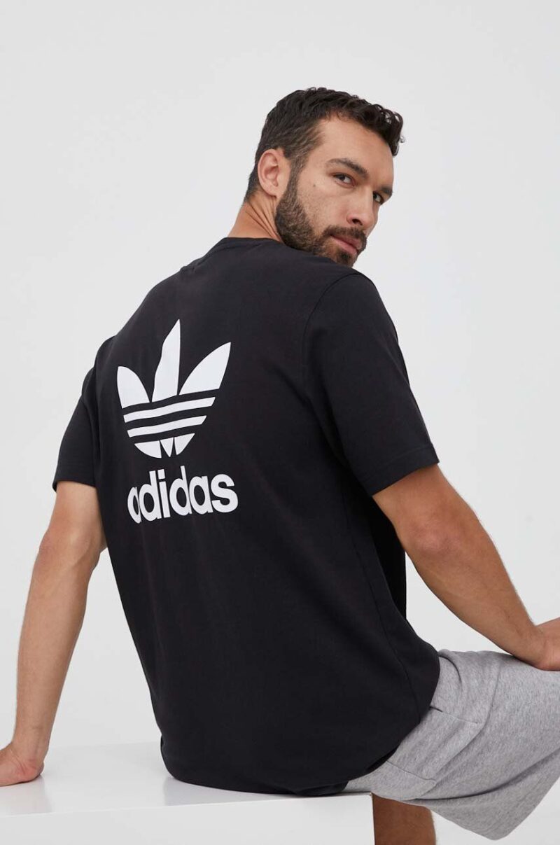 adidas Originals tricou din bumbac culoarea negru