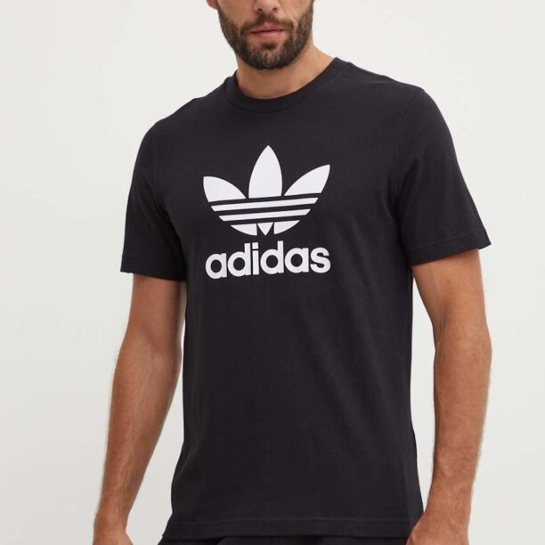 adidas Originals tricou din bumbac culoarea negru