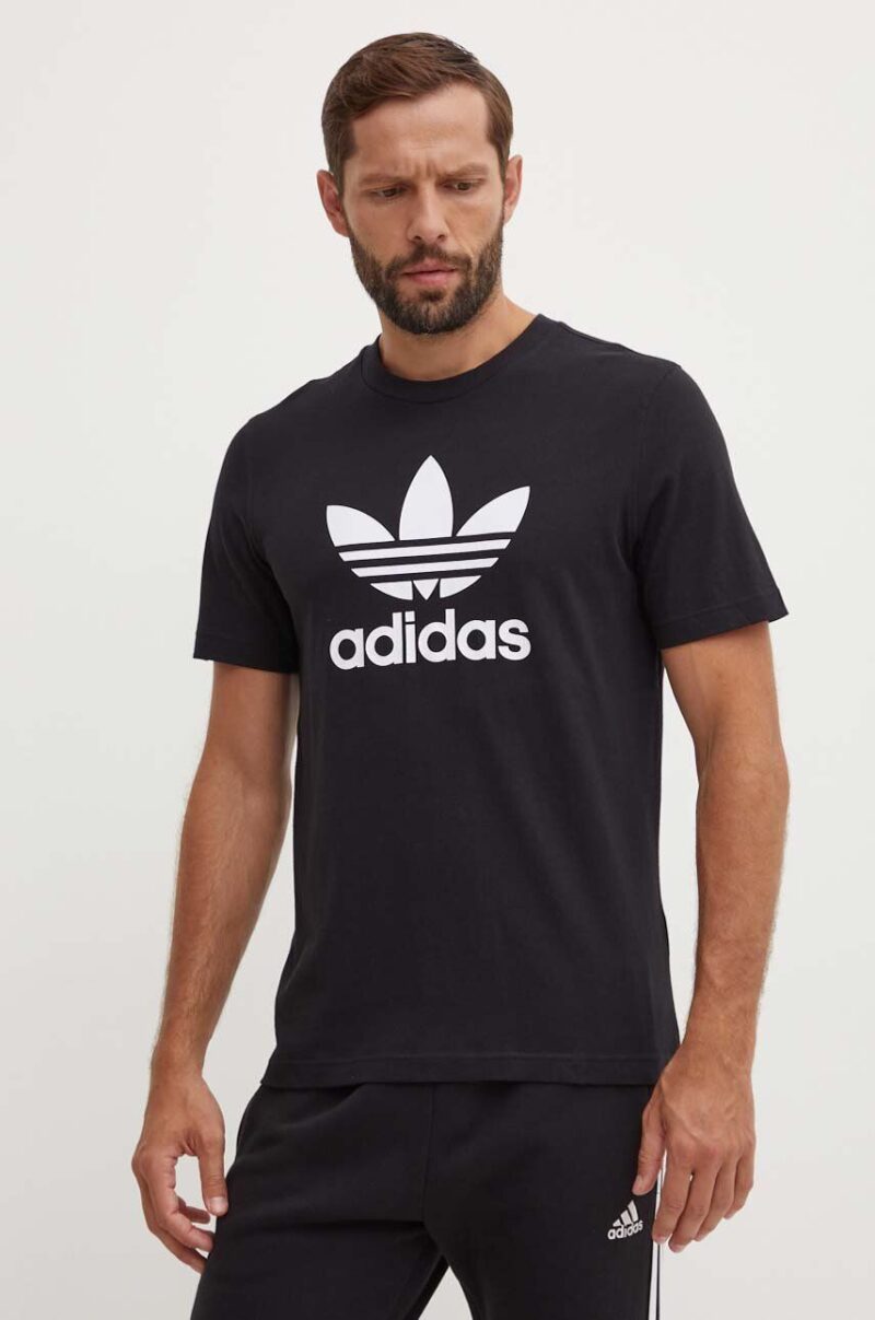 adidas Originals tricou din bumbac culoarea negru