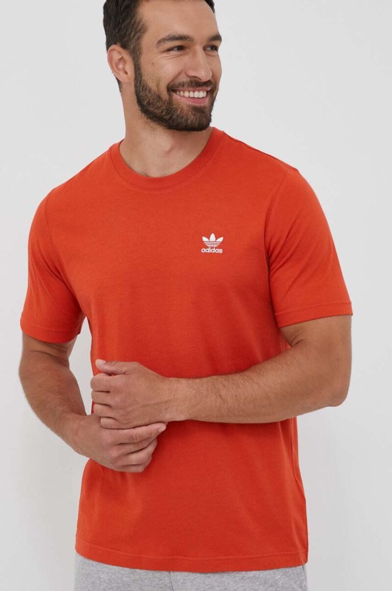 adidas Originals tricou din bumbac culoarea portocaliu