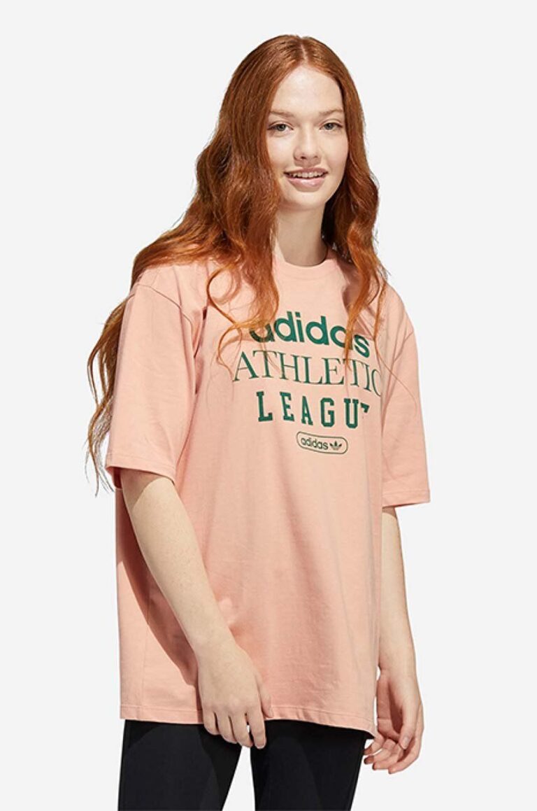 adidas Originals tricou din bumbac culoarea roz