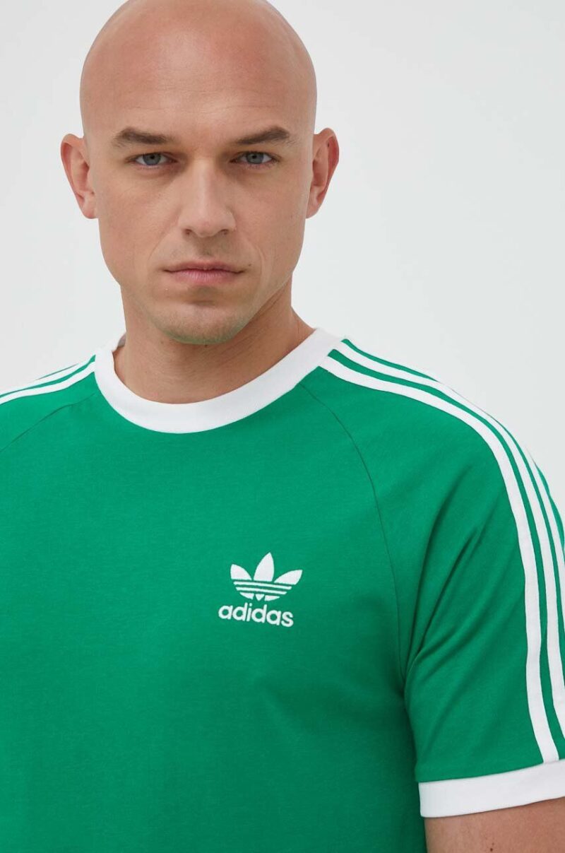 adidas Originals tricou din bumbac culoarea verde