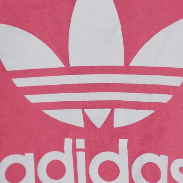 adidas Originals tricou din bumbac pentru bebelusi TREFOIL TEE culoarea roz preţ