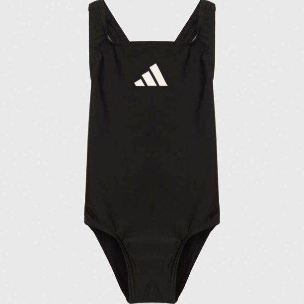 adidas Performance costum de baie dintr-o bucată pentru copii 3 BARS SOL ST culoarea negru