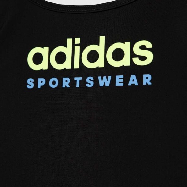 adidas Performance costum de baie dintr-o bucată pentru copii culoarea negru preţ