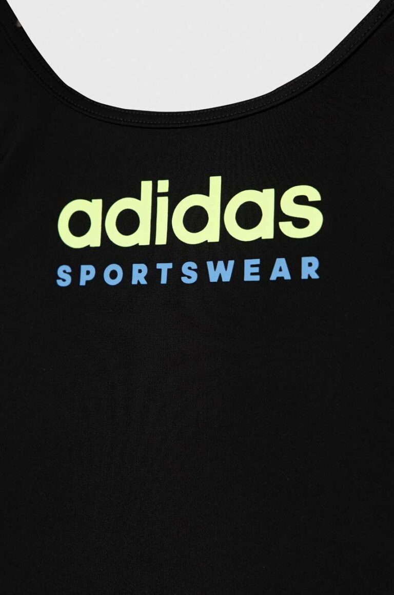 adidas Performance costum de baie dintr-o bucată pentru copii culoarea negru preţ