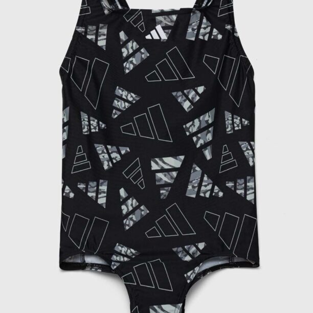 adidas Performance costum de baie dintr-o bucată pentru copii culoarea negru