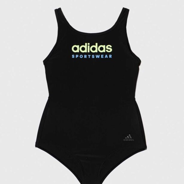 adidas Performance costum de baie dintr-o bucată pentru copii culoarea negru