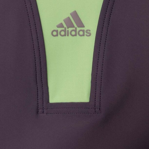 adidas Performance costum de baie dintr-o bucată pentru copii culoarea violet preţ