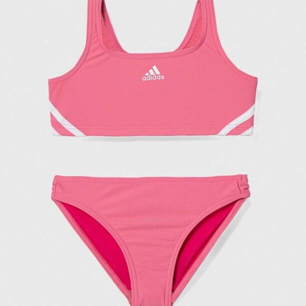 adidas Performance costum de baie pentru copii din două piese culoarea roz