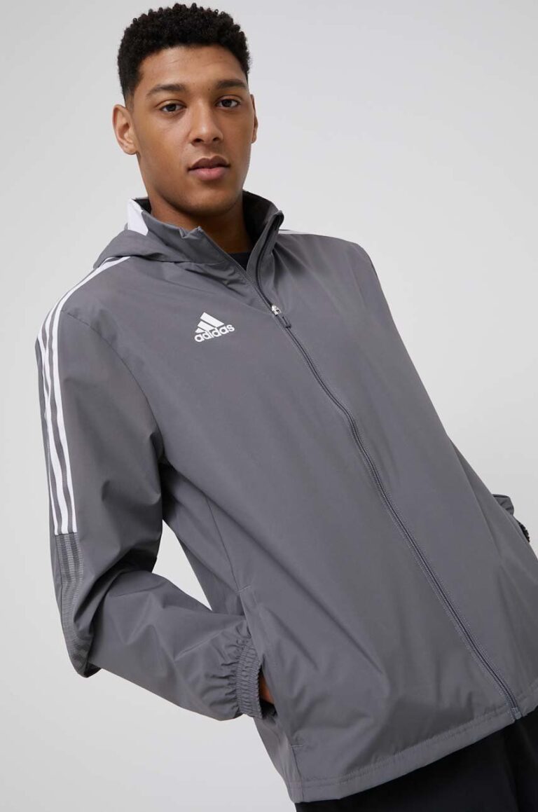 adidas Performance geaca sport culoarea gri