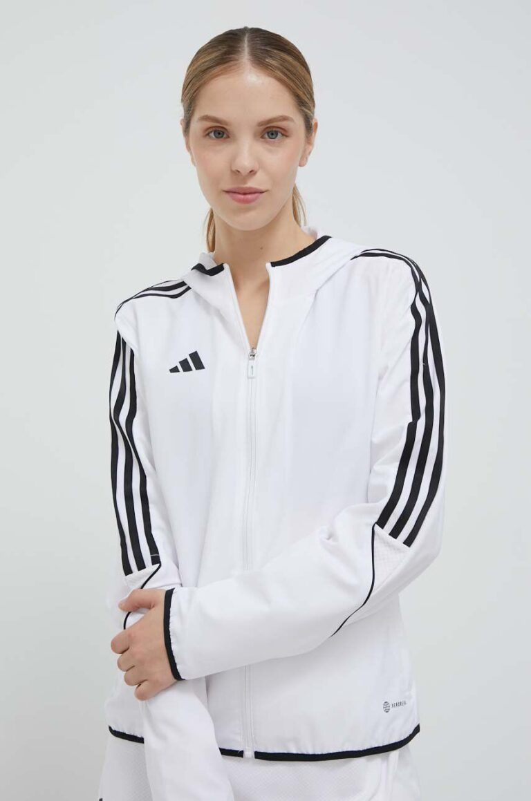 adidas Performance jacheta de antrenament Tiro 23 culoarea alb