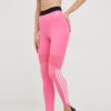 adidas Performance leggins de antrenament Hyperglam 3-stripes femei