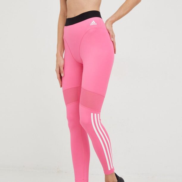 adidas Performance leggins de antrenament Hyperglam 3-stripes femei