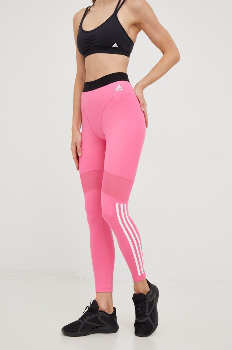 adidas Performance leggins de antrenament Hyperglam 3-stripes femei