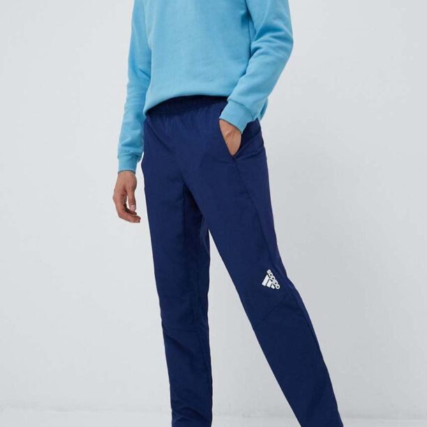 adidas Performance pantaloni de antrenament Designed for Movement culoarea albastru marin