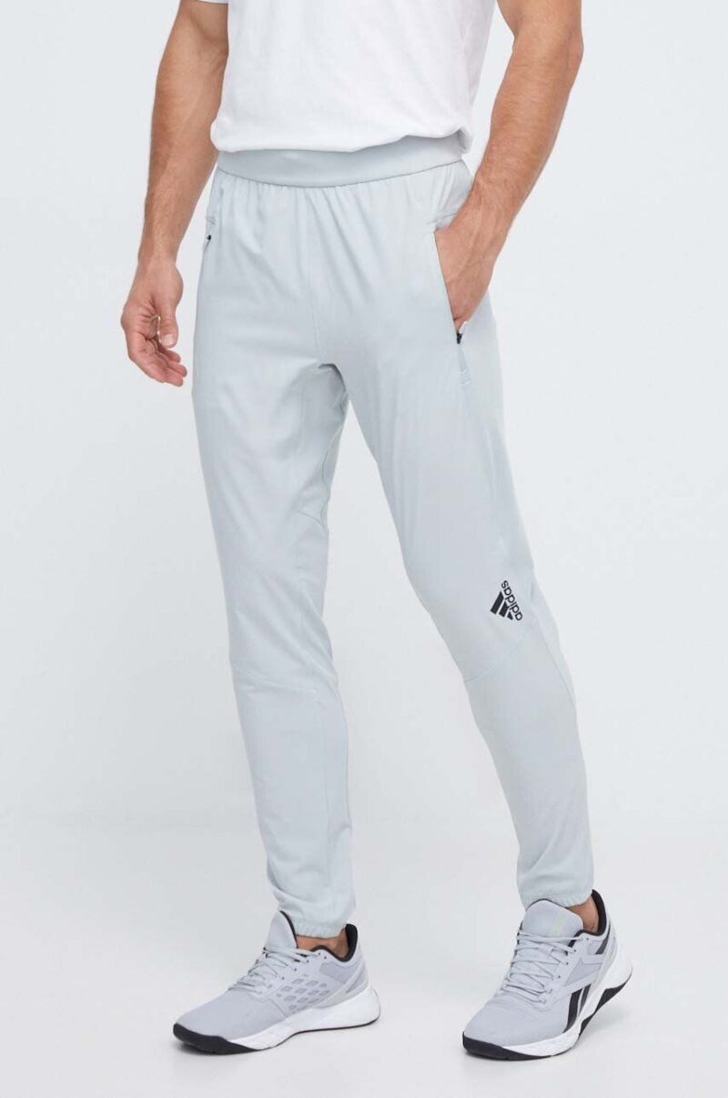 adidas Performance pantaloni de antrenament Designed for Training culoarea gri