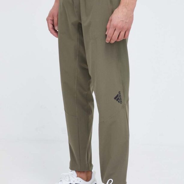 adidas Performance pantaloni de antrenament Designed for Training culoarea verde