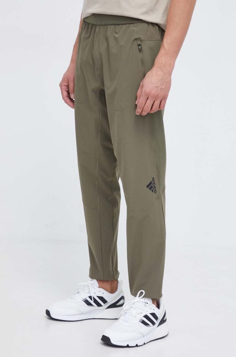 adidas Performance pantaloni de antrenament Designed for Training culoarea verde