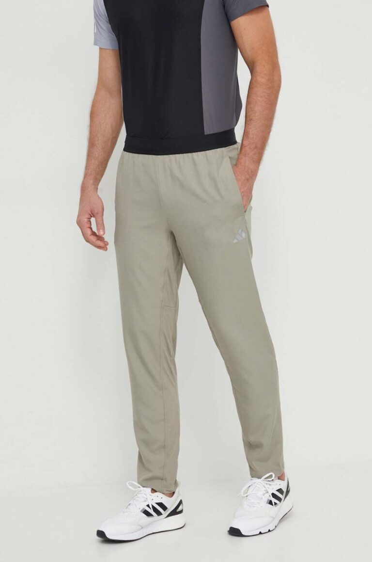 adidas Performance pantaloni de antrenament Gym+ culoarea verde