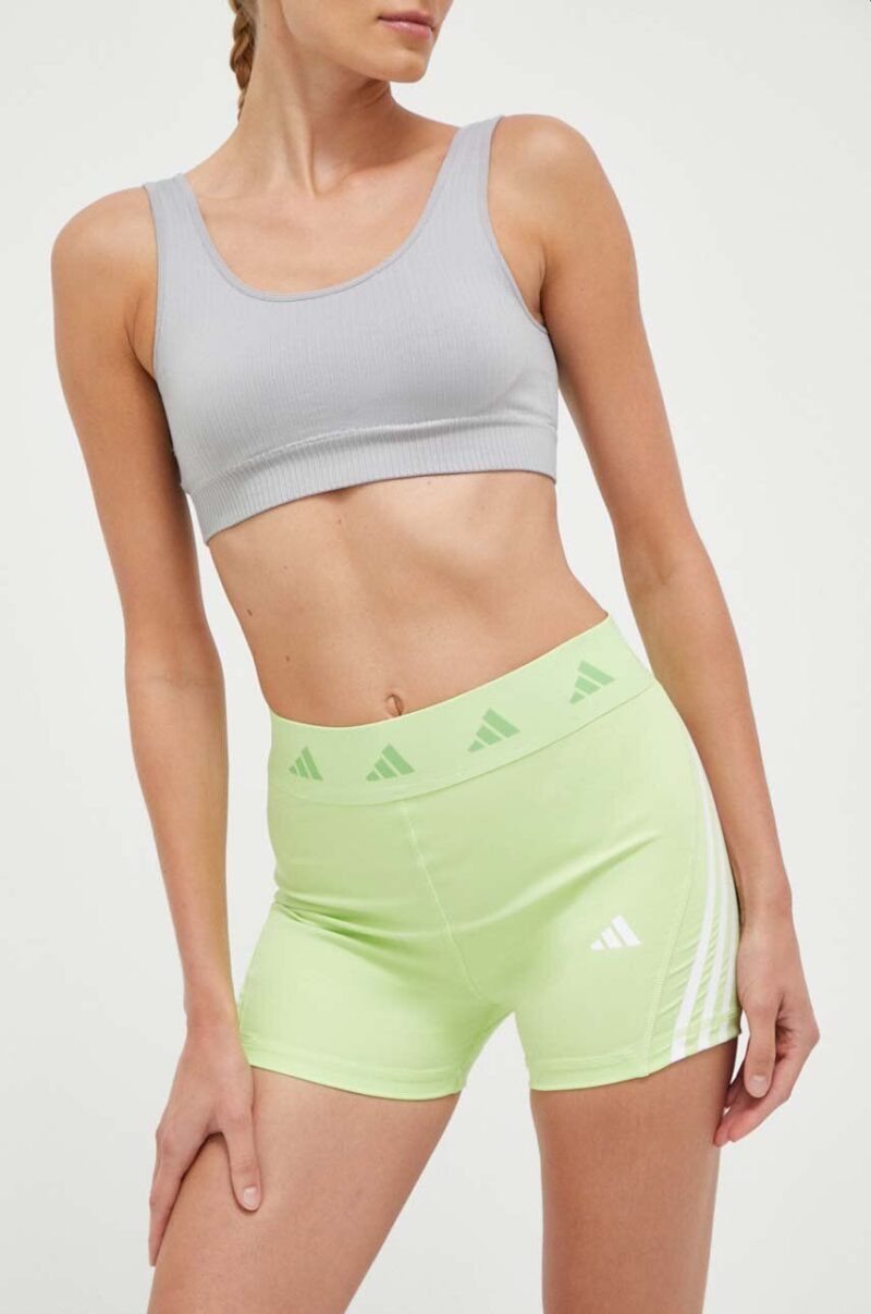 adidas Performance pantaloni scurți de antrenament Techfit Hyperglam culoarea verde