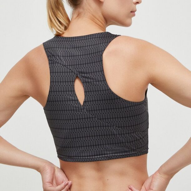 adidas Performance top de yoga Studio culoarea gri