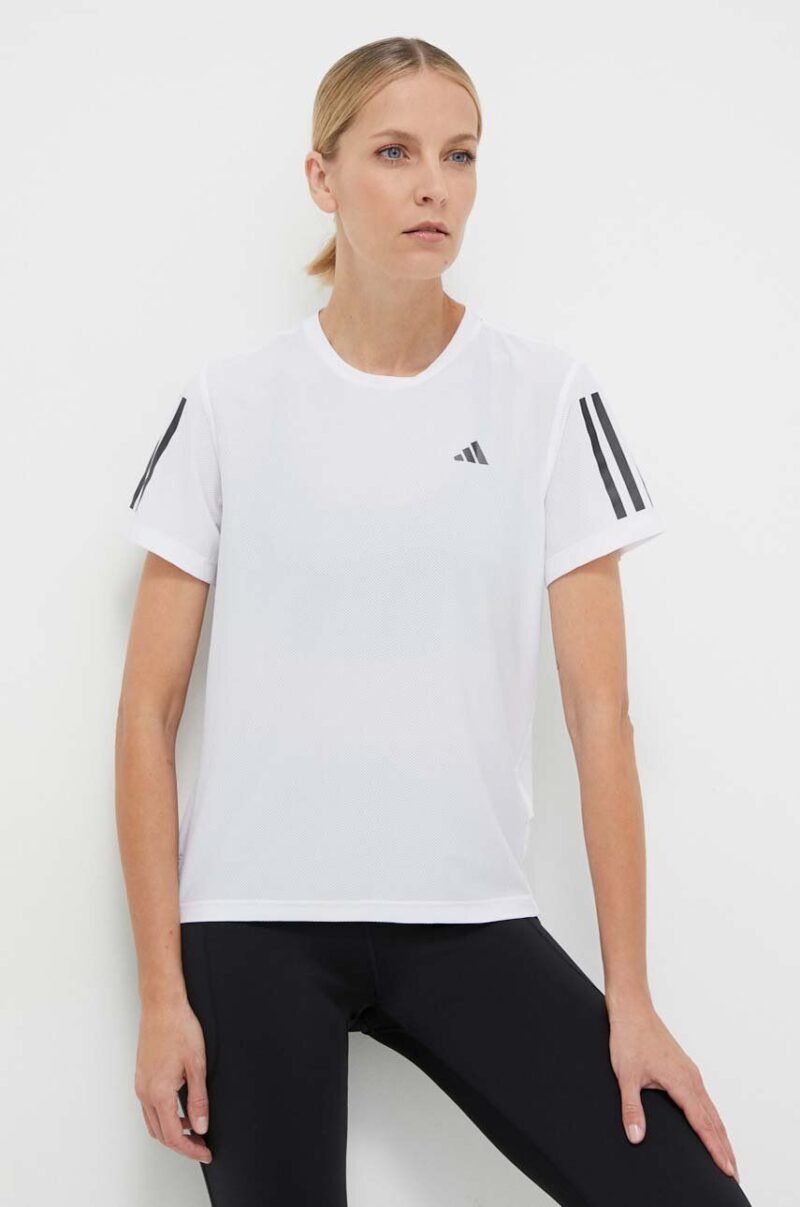 adidas Performance tricou de alergare Own the Run culoarea alb IK7442