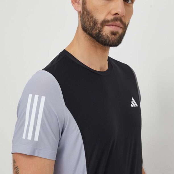 adidas Performance tricou de alergare Own the Run culoarea negru