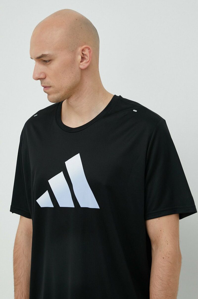 adidas Performance tricou de alergare Run Icons culoarea negru