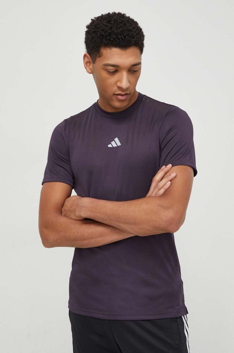 adidas Performance tricou de antrenament HIIT culoarea violet