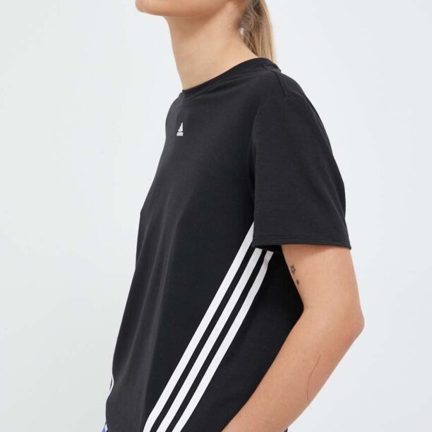 adidas Performance tricou de antrenament Train Icons 3-Stripes culoarea negru