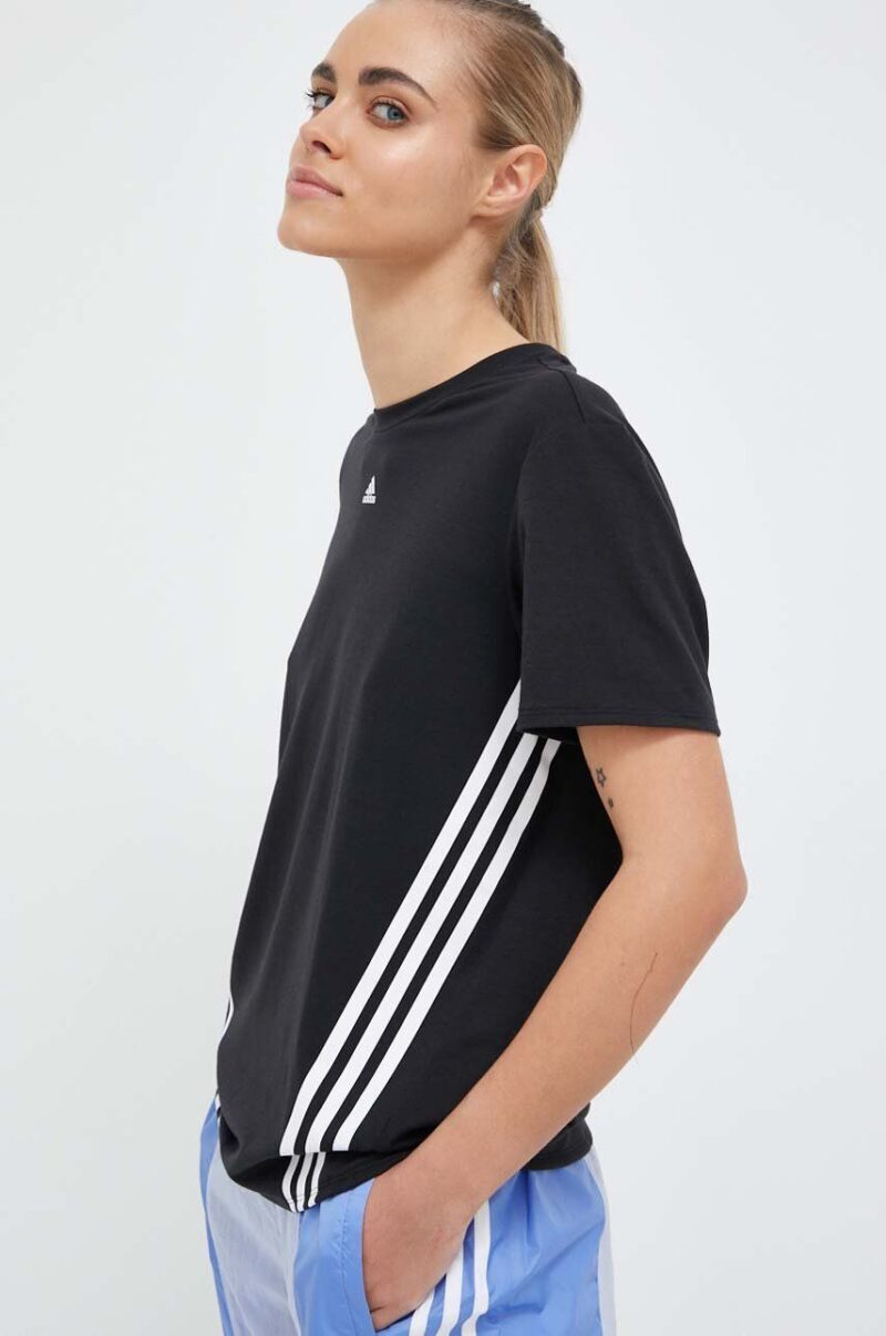 adidas Performance tricou de antrenament Train Icons 3-Stripes culoarea negru