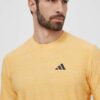 adidas Performance tricou de antrenament culoarea galben