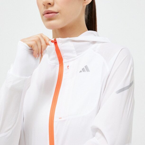 adidas Performance windbreaker Fast culoarea alb