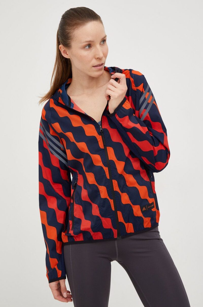 adidas Performance windbreaker Marimekko culoarea rosu