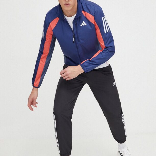 adidas Performance windbreaker Own the Run culoarea bleumarin