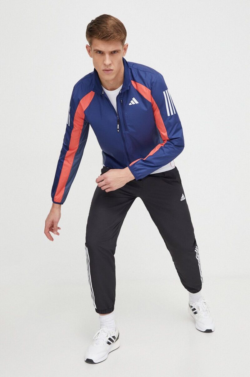 adidas Performance windbreaker Own the Run culoarea bleumarin