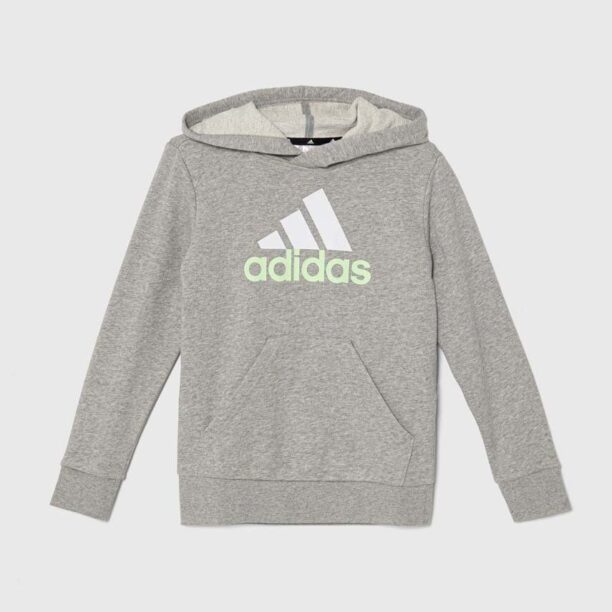 adidas bluza copii culoarea gri