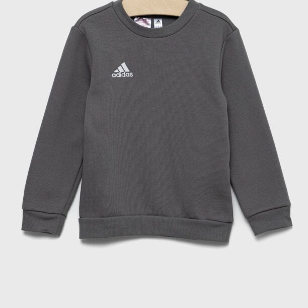 adidas bluza copii culoarea gri