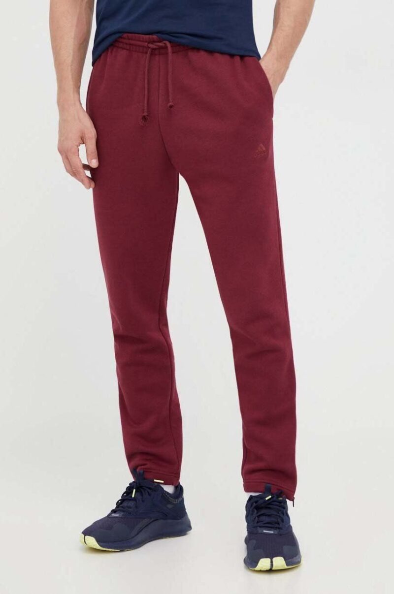 adidas pantaloni de trening culoarea bordo