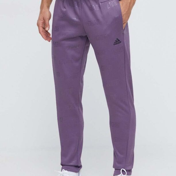 adidas pantaloni de trening culoarea violet