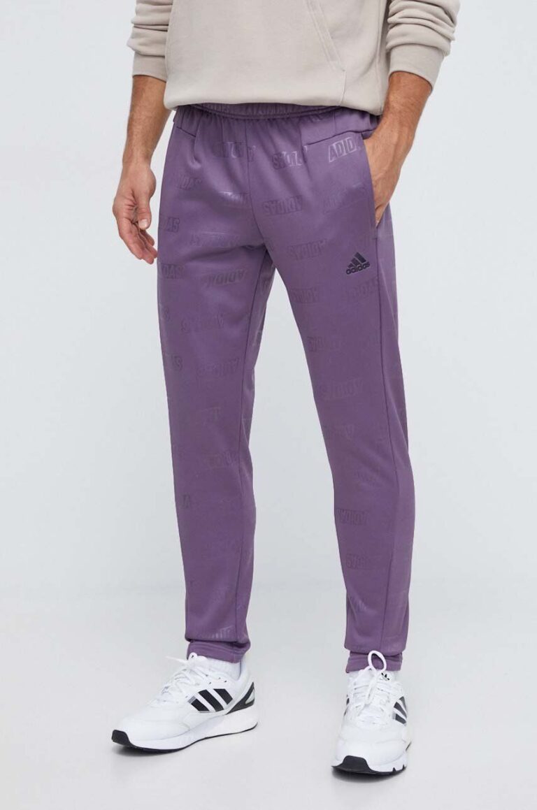 adidas pantaloni de trening culoarea violet