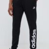 adidas pantaloni de trening din bumbac culoarea negru