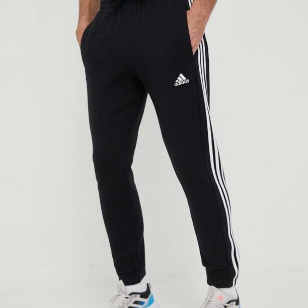 adidas pantaloni de trening din bumbac culoarea negru