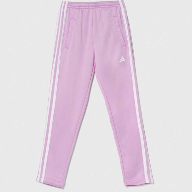 adidas pantaloni de trening pentru copii culoarea violet