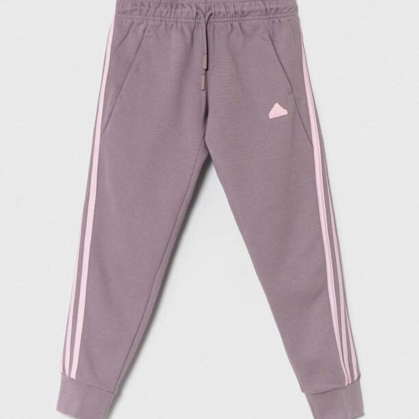 adidas pantaloni de trening pentru copii culoarea violet