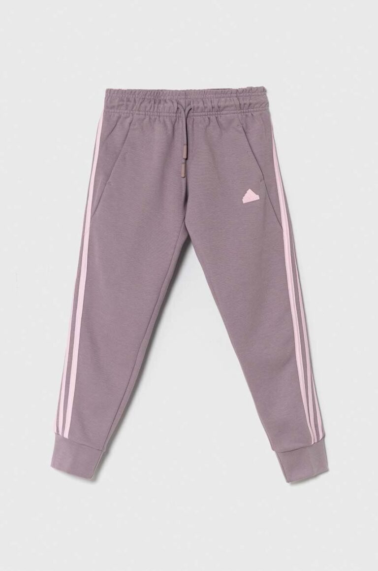 adidas pantaloni de trening pentru copii culoarea violet