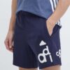 adidas pantaloni scurti din bumbac culoarea albastru marin